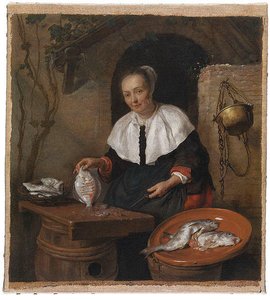 A Woman Cleaning Fish — Gabriel Metsu