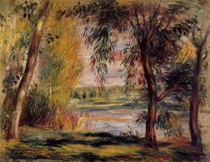 Trees By The Water — Pierre-auguste Renoir