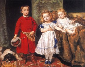 Portrait Of Three Children — Jan Matejko, Romanticism