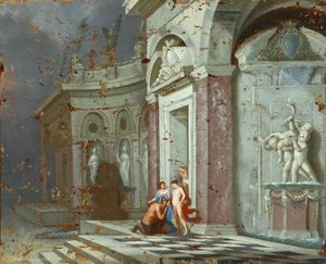 Jupiter And Alkmene In An Architectural Setting — Dirck Van Delen