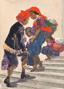 Man And Women's Regional Costume, Native Indians, Guatemala — Carl Folke Sahlin