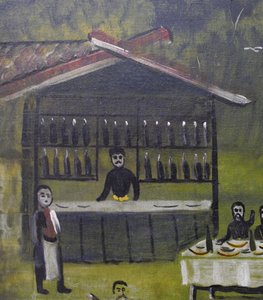 Donkey Bridge (fragment) — Niko Pirosmani