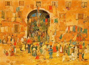 Riva Degli Schiavoni, Castello (venecia) — Maurice Brazil Prendergast, Post-impressionism