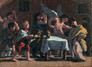 Feast Scene With An Angel (sketch) — Benjamin West
