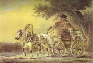 Peasant In A Cart — Alexander Orlowski, Romanticism