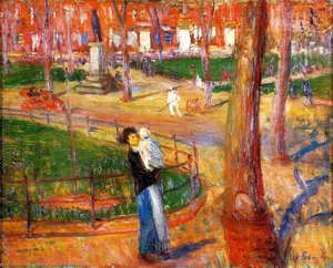 Mother And Baby, Washington Square — William James Glackens, Ashcan School