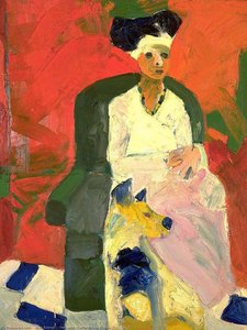 Nun With Staffordshire Terrier — Joan Brown