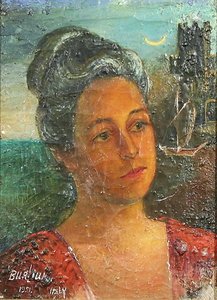 Portrait By The Castle Under Moonlight — David Davidovich Burliuk