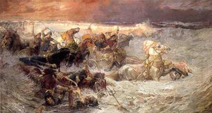 Pharoah And His Army Engulfed By The Red Sea — Frederick Arthur Bridgman