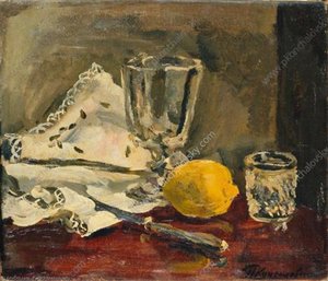Still Life. Lemon And Knife. — Pyotr Konchalovsky