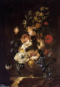 Vase Of Flowers — Francisco Pérez Sierra, Baroque
