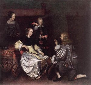 Presentation Of The Medallion — Netscher, Caspar
