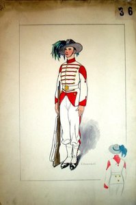 Costume Design For An Officer With A Gun — Jury Annenkov