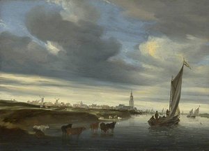 A View Of Rhenen Seen From The West — Salomon Van Ruysdael