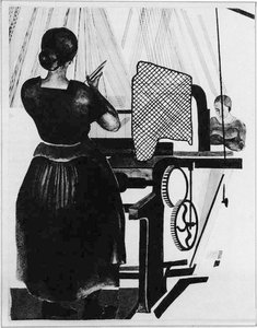 A Worker At The Loom. Picture For ''at The Bench'' — Aleksandr Deyneka
