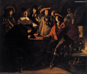 Smokers In An Interior — (brother) Antoine Le Nain, Baroque