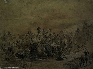 Study For The Painting 'the Battle Of Drumclog' — George Harvey, Romanticism