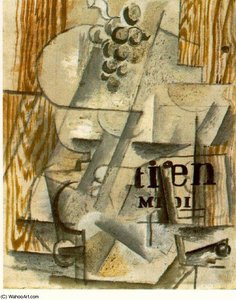 Fruit Dish, Quotidien Du Midi — Georges Braque, Cubism