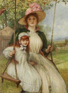 Mother And Daughter On A Swing — Robert Walker Macbeth