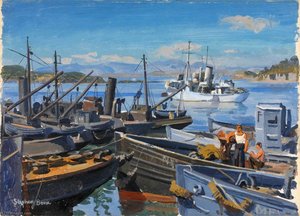 Hms 'paul Rykens' And The Boat Pool, Oban — Stephen Bone