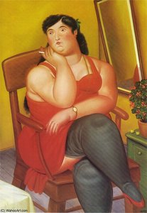 La Colombienne Assise — Fernando Botero