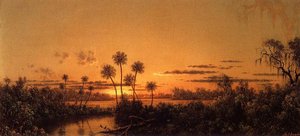 Florida River Scene: Early Evening, After Sunset — Martin Johnson Heade