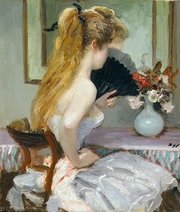 Claudine With Fan — Marcel Dyf