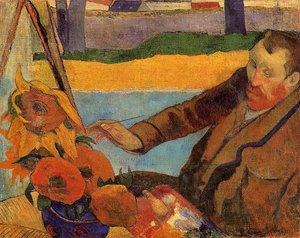 Portrait Of Vincent Van Gogh Painting Sunflowers (also Known As Villa Rotunda By Emma Ciardi) — Eugène Henri Paul Gauguin