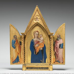 Madonna and Child, with Saints Peter and John the Evangelist, and Man of Sorrows [entire triptych]