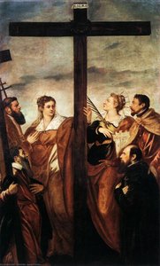 Sts Helen And Barbara Adoring The Cross — Jacopo Tintoretto
