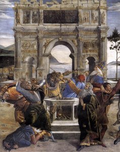 The Punishment Of Korah And The Stoning Of Moses And Aaron (detail 1) (cappella Sistina, Vatican) — Sandro Botticelli