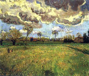 Landscape Under A Stormy Sky — Vincent Willem Van Gogh, Post-impressionism