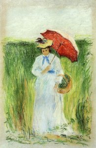 Young Woman With An Umbrella — Camille Pissarro