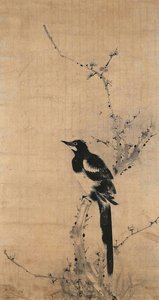 Auspicious Magpie On An Old Plum Tree — Jo Sok (趙涑), Baroque