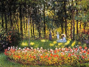 The Artist's Family In The Garden — Claude Monet