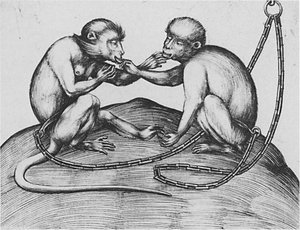 Two Monkeys — Israhel Van The Younger Meckenem