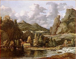 Paysage Riviere Dans Une Vallee Montagneuse — Allaert Van Everdingen, Romanticism