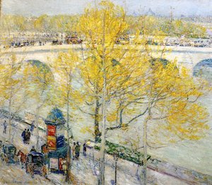 Pont Royal, Paris — Frederick Childe Hassam, Impressionist Style