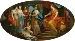 Minerva Presenting The Personifications Of The Arts Of Painting, Gardening, Sculpture And Architecture To Britannia — Antonio Zucchi, Neoclassicism