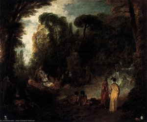 Gathering In A Park — Jean-antoine Watteau