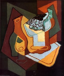 Bottle, Wine Glass And Fruit Bowl — Juan Gris