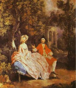 Self-portrait With His Wife, Margaret (probably) — Thomas Gainsborough, Rococo