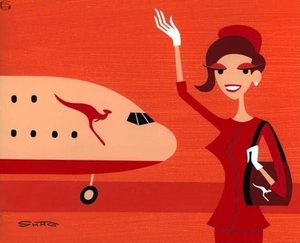 Fligth 7 To Sidney Is Now Boarding — Josh Agle (shag)