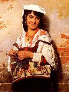 Jeune Fille Italienne (also Known As Young Italian Girl) — Léon Joseph Florentin Bonnat, Realism