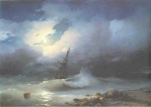 Rough Sea At Night. — Ivan Konstantinovich Aivazovsky