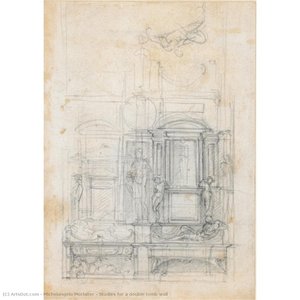 Studies For A Double Tomb Wall — Michelangelo Morlaiter, Renaissance