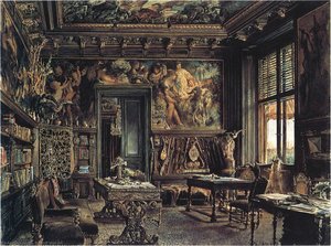 The Library In The Palais Dumba — Rudolf Von Alt