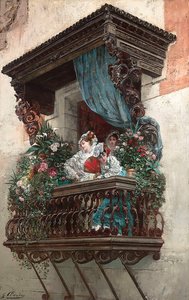 Spanish Woman On Balcony