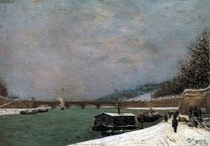 The Seine, Pont D'iena, Snowing — Eugène Henri Paul Gauguin