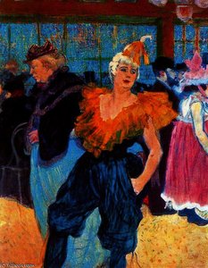 At Moulin-rouge, The Chinese Clown, Cha-u-kno — Henri De Toulouse-lautrec, Post-impressionism